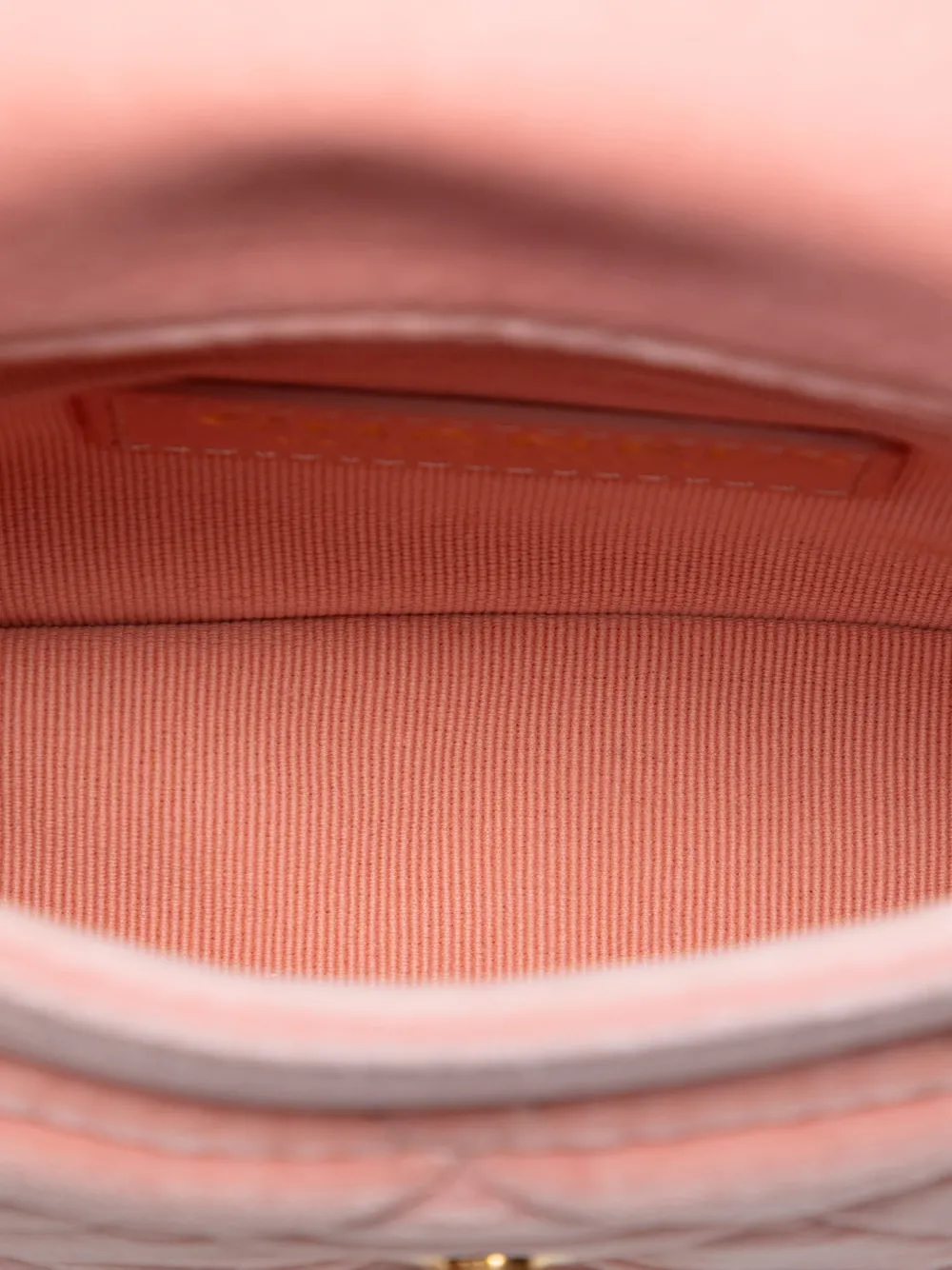 Chanel Pre-owned 2021-2026 Mini Quilted Velvet Double Frame Flap Crossbody Bag in Pink, view 5
