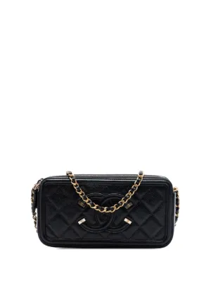 CHANEL Pre-Owned 2018 Caviar CC Filigree Clutch With Chain