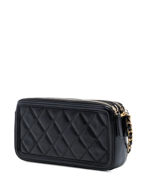 CHANEL Pre-Owned 2018 Caviar CC Filigree Clutch With Chain