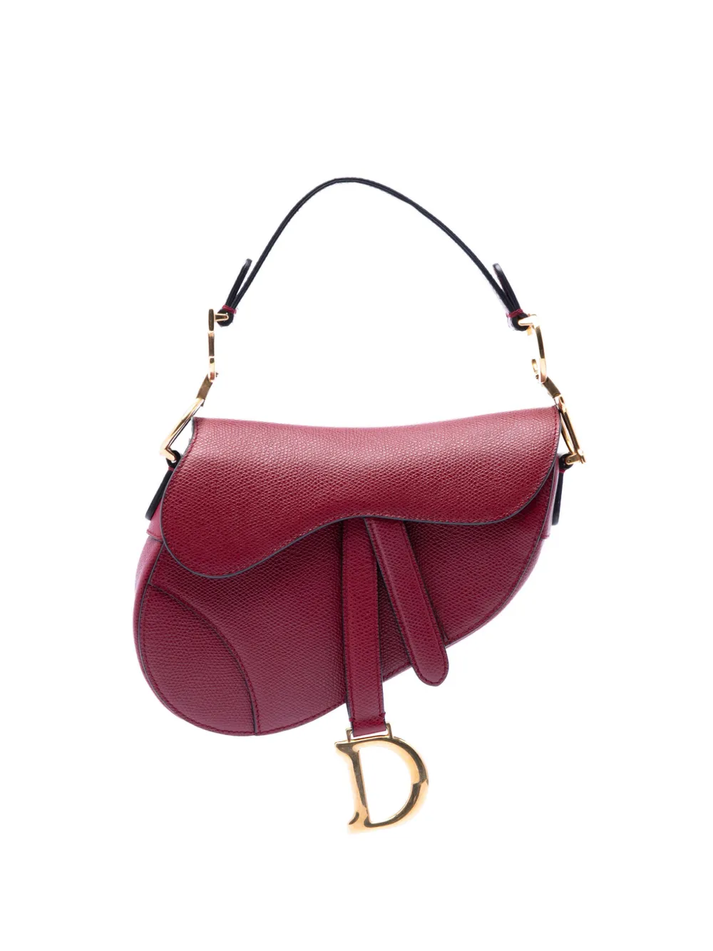 Christian Dior Pre-Owned 2018 Mini Grained Calfskin Saddle Bag satchel - Rosso