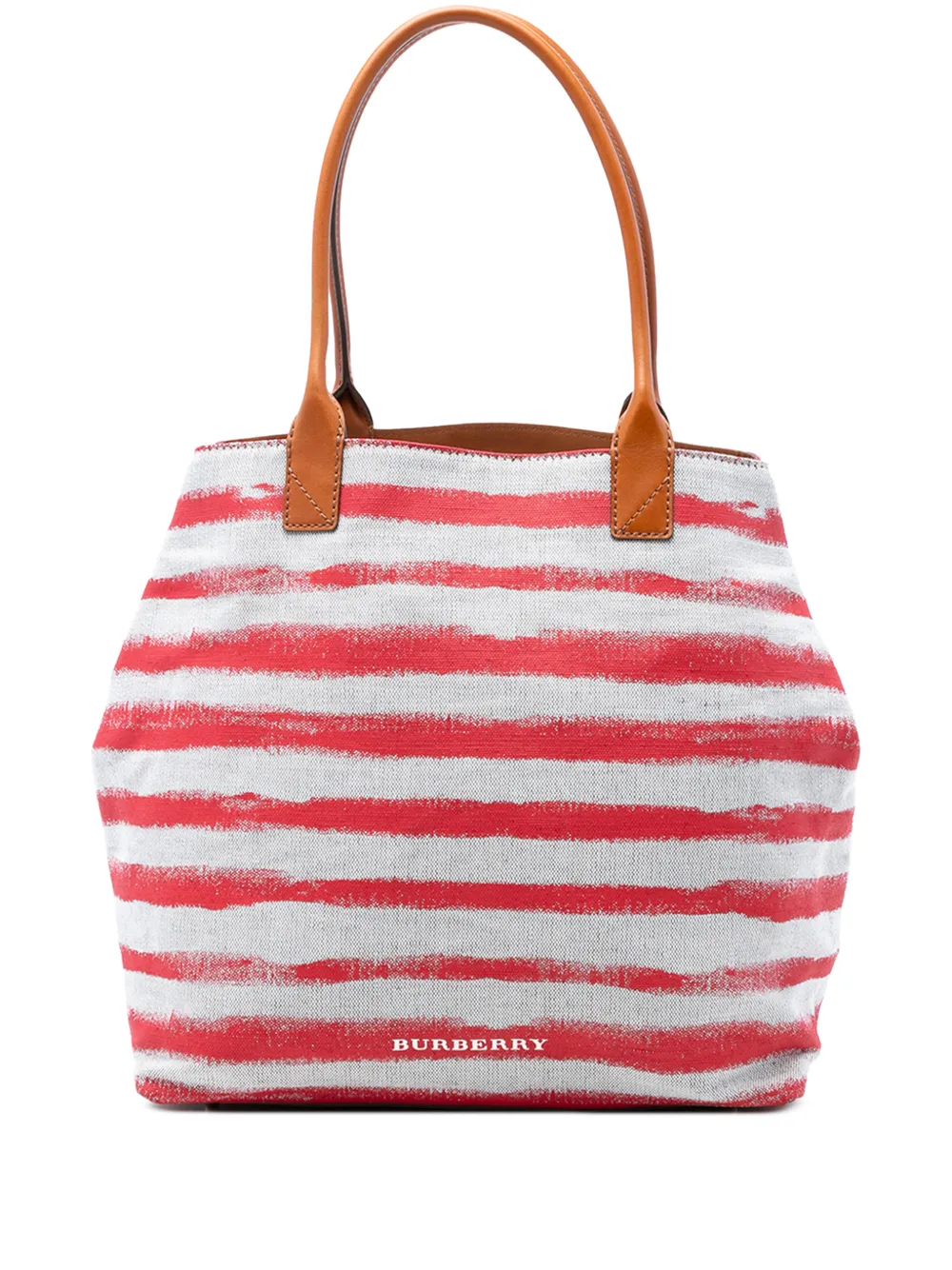 Burberry Pre-Owned 2010-2026 Canvas Striped Lauriston tote bag - Red