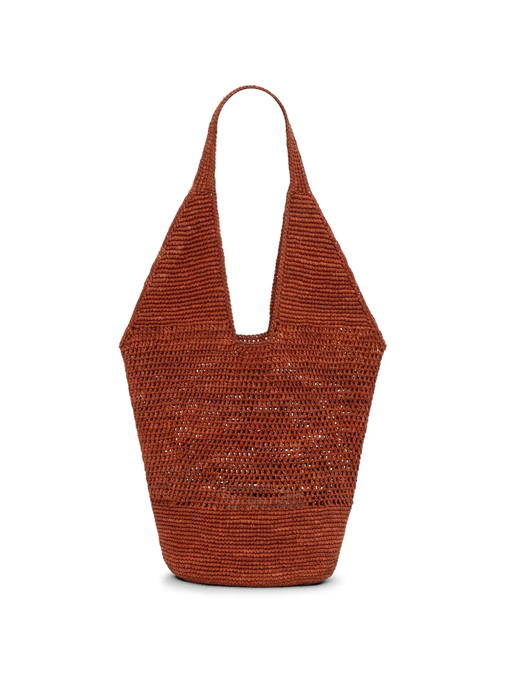 ANINE BING Leah raffia shopper met logo Rood