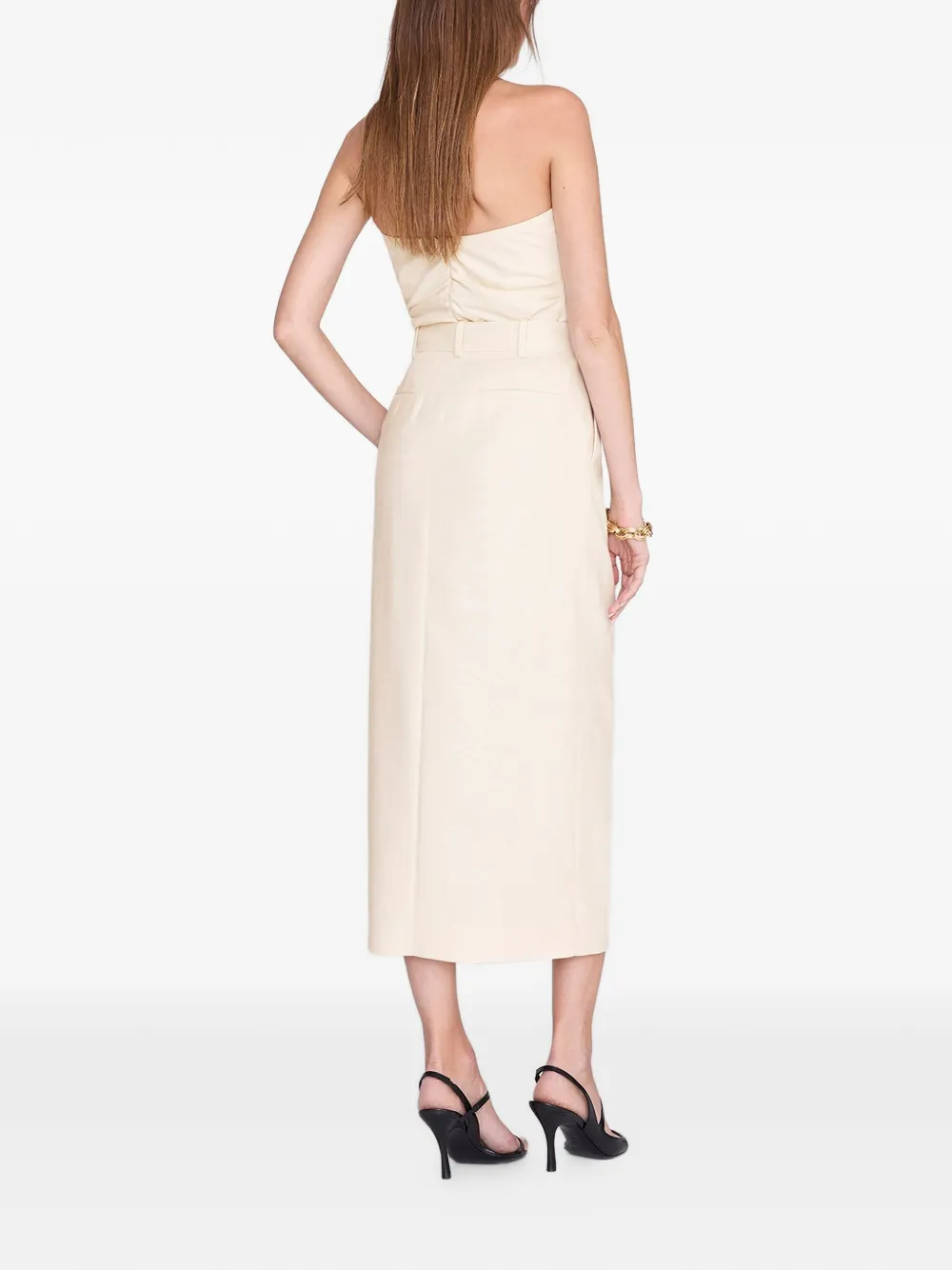ANINE BING Meredith midi-rok met split Beige