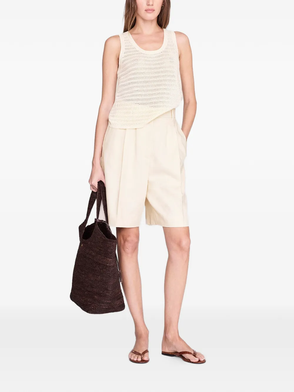 ANINE BING Arie gehaakte tanktop Beige