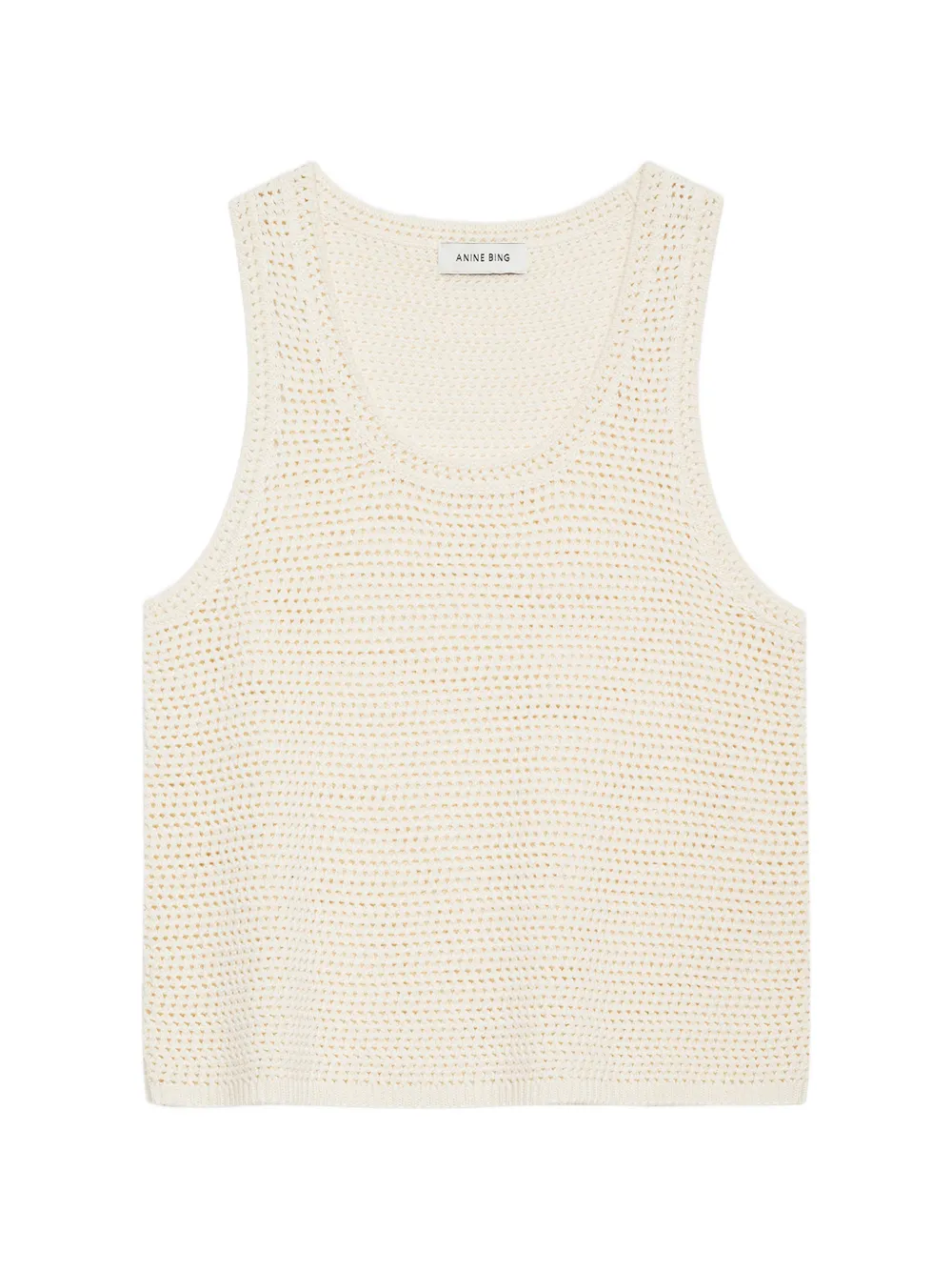 ANINE BING Arie crochet-knit tank top - Toni neutri