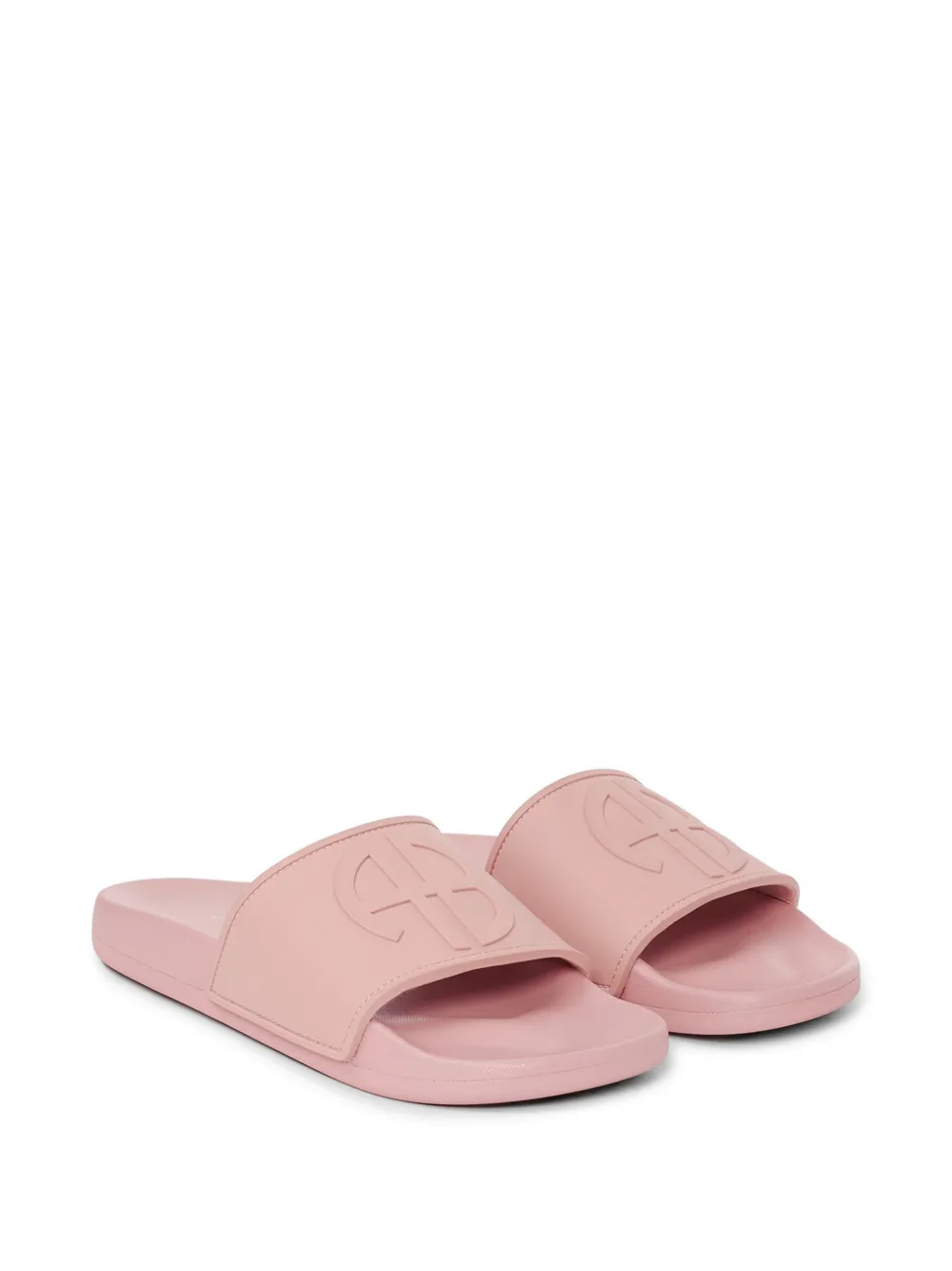 ANINE BING Isla logo-embossed slides Roze