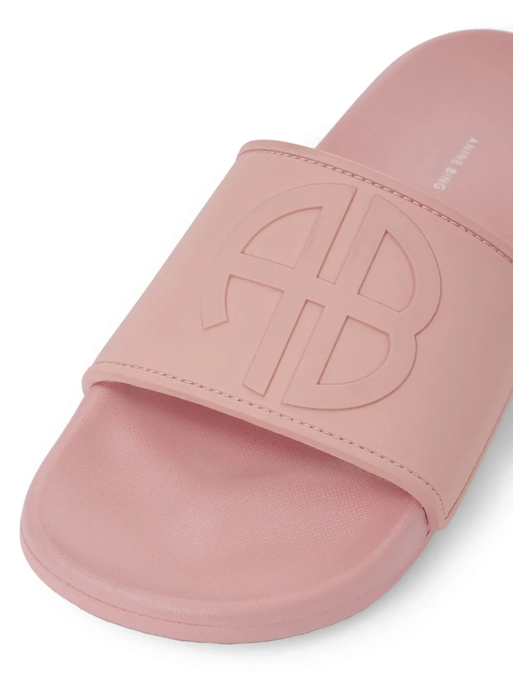 ANINE BING Isla logo-embossed slides Roze