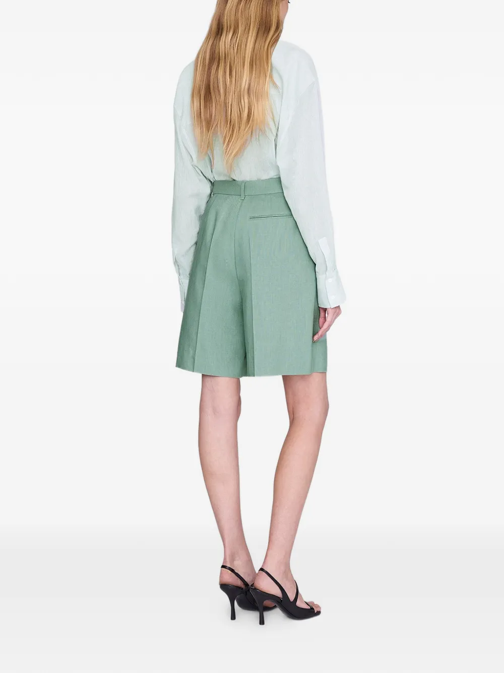 ANINE BING Bryson geplooide shorts Groen