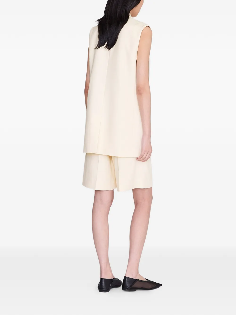 ANINE BING Sara gilet met gekerfde revers Beige