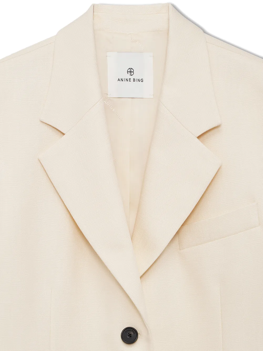 ANINE BING Sara gilet met gekerfde revers Beige