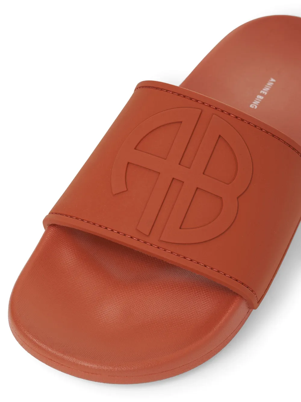 ANINE BING Isla logo-embossed slides Rood