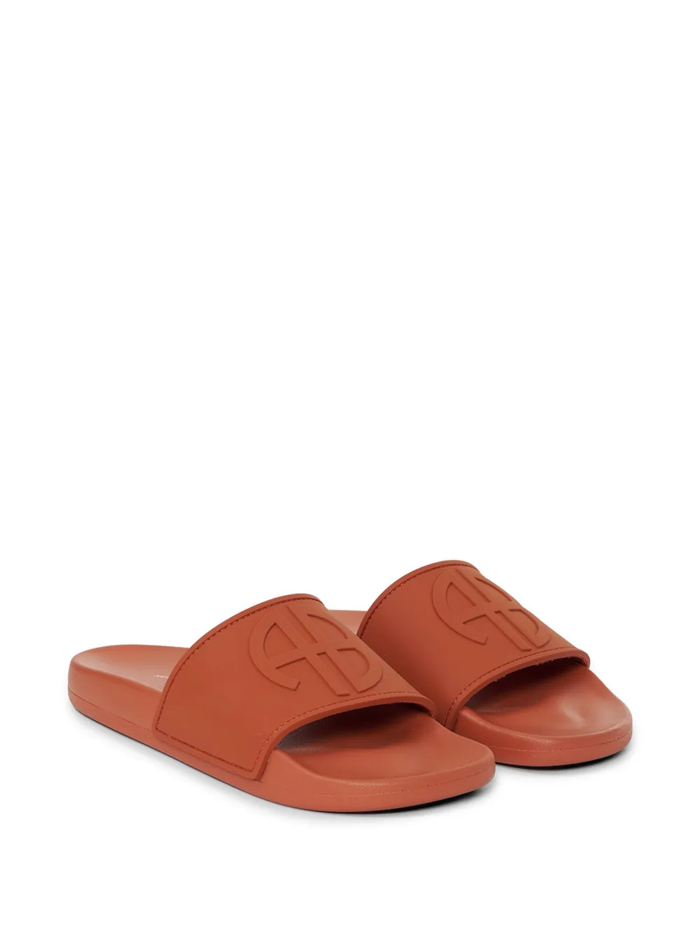 ANINE BING Isla logo-embossed slides Rood