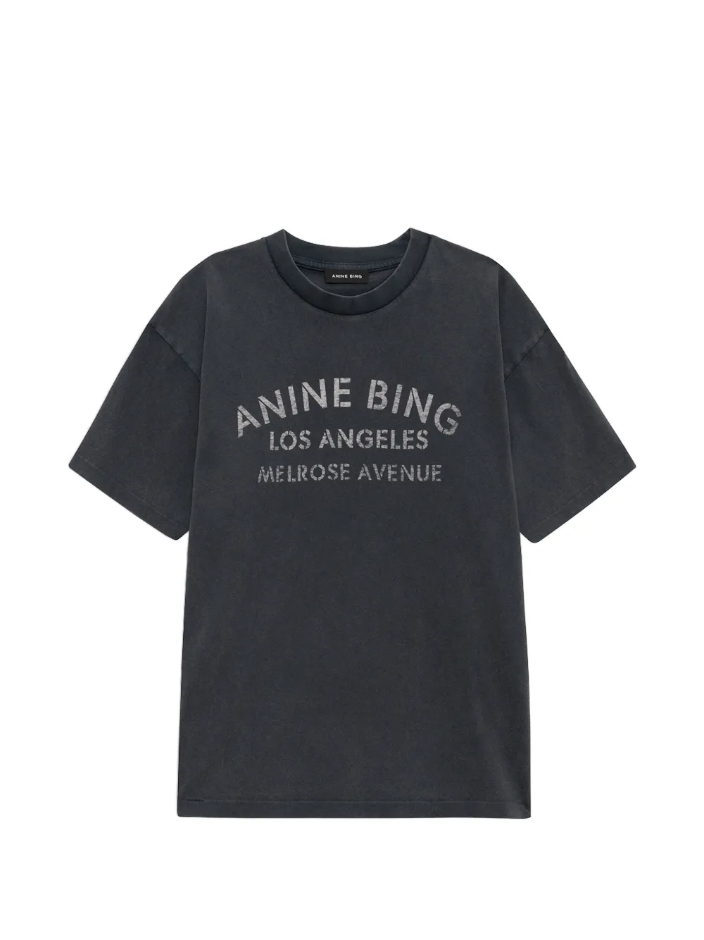 ANINE BING Melrose stencil-print cotton T-shirt - Nero
