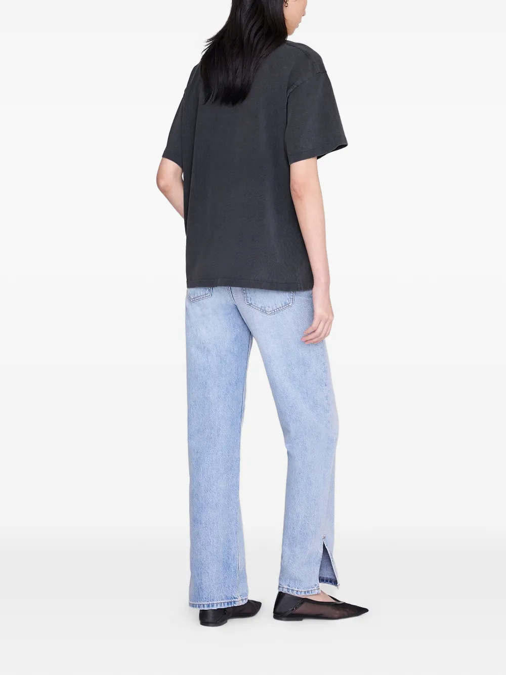 ANINE BING Cade T-shirt Melrose stencil Zwart
