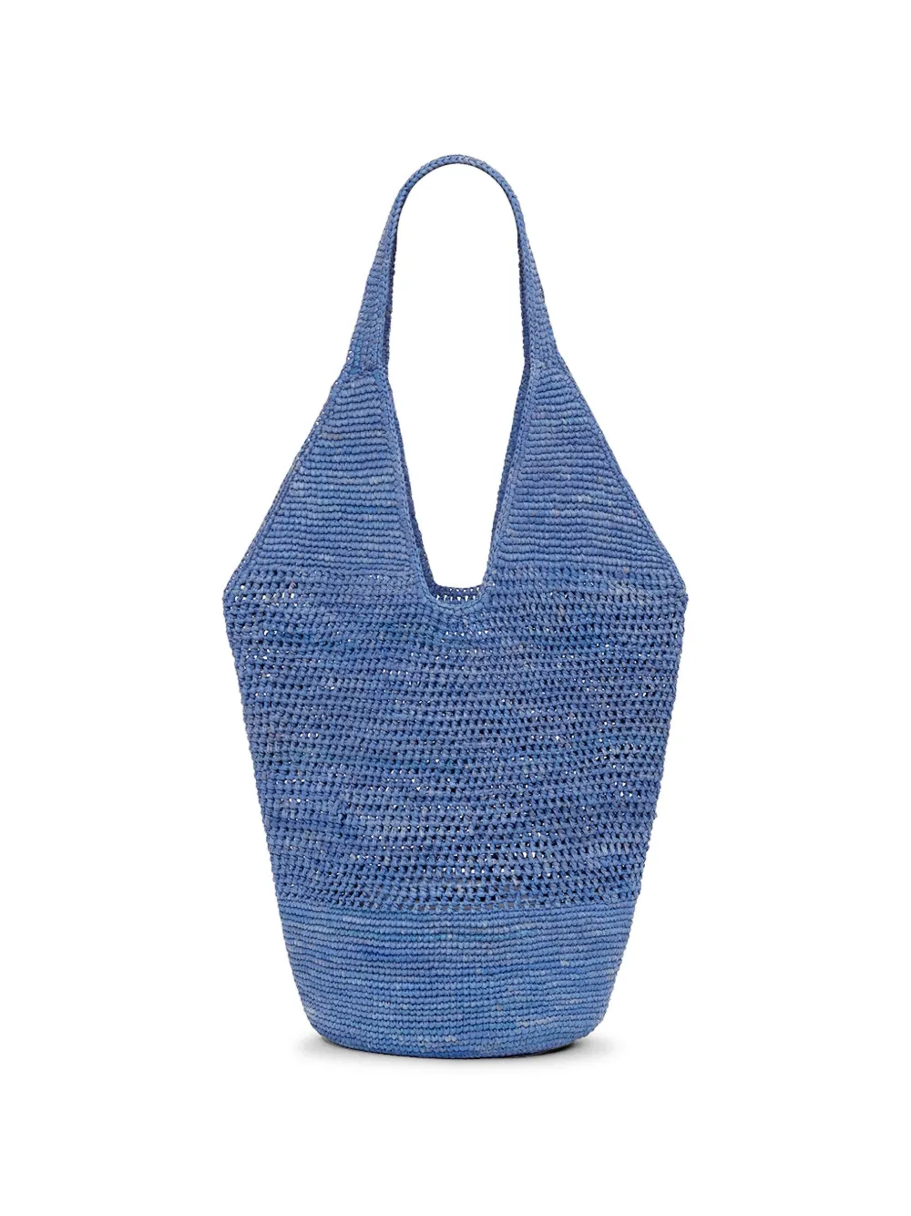 ANINE BING Leah raffia shopper met logo Blauw