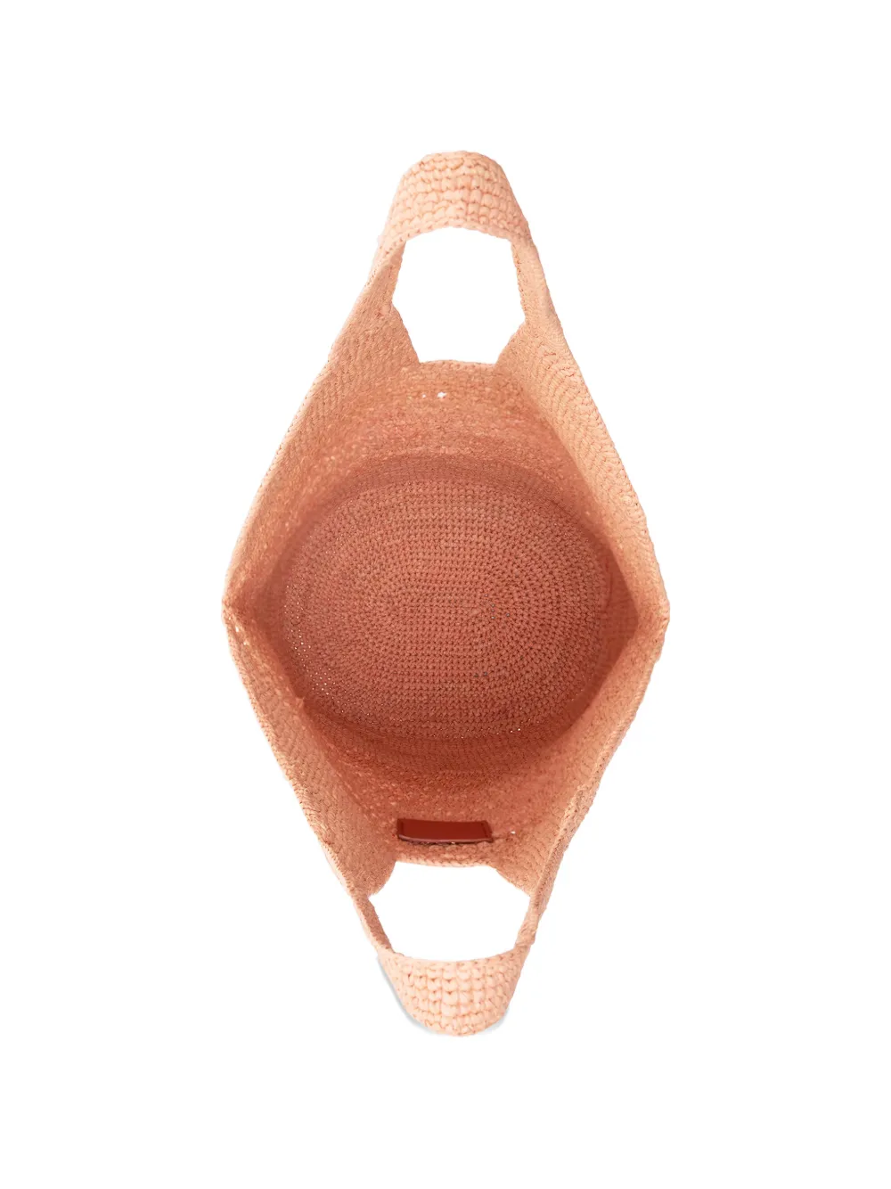 ANINE BING Leah raffia shopper met logo-patch Oranje