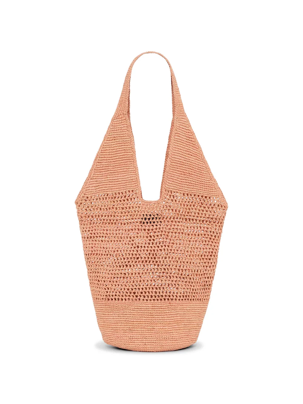ANINE BING Leah raffia shopper met logo-patch Oranje