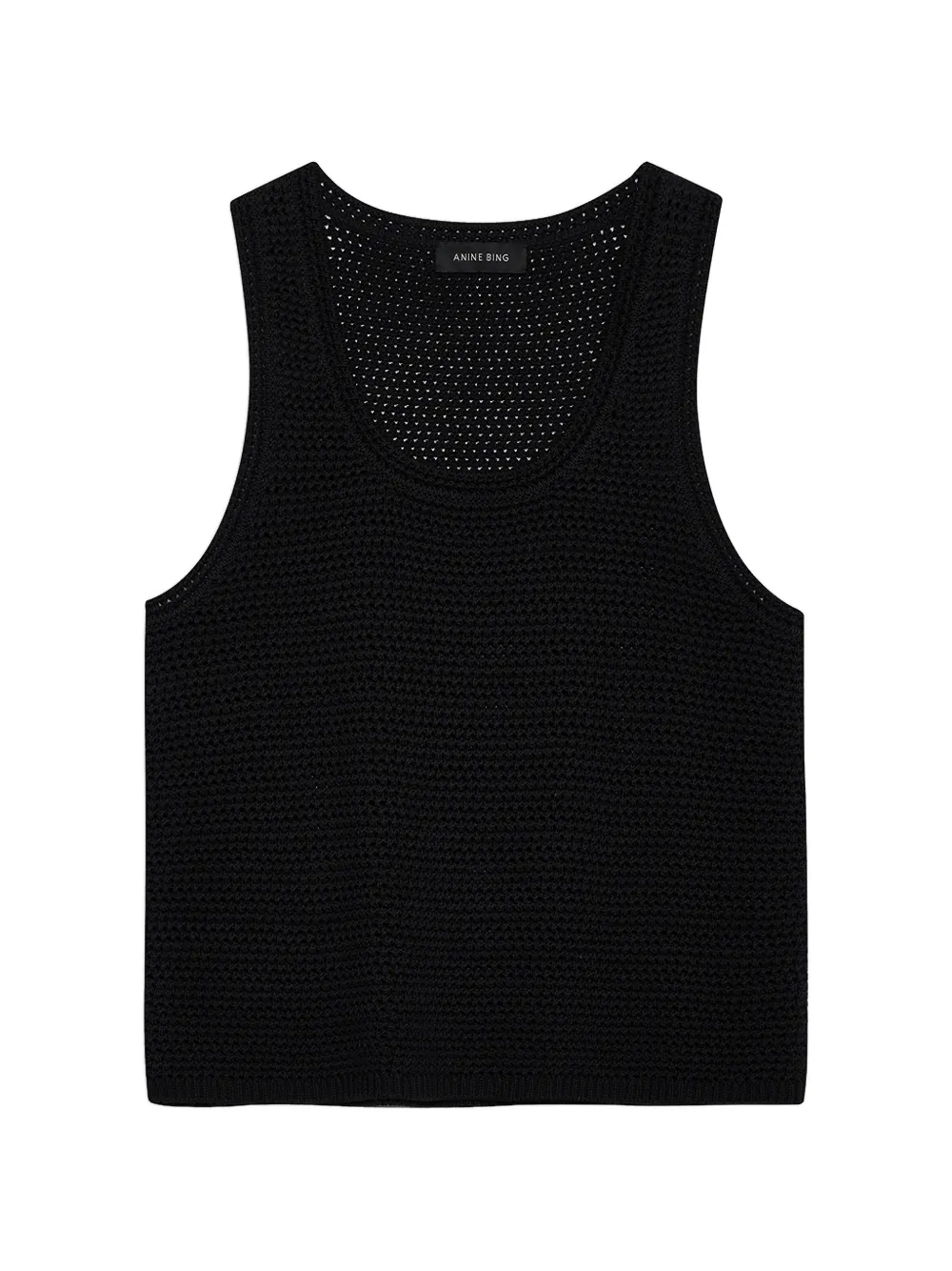 ANINE BING Arie crochet-knit tank top - Nero