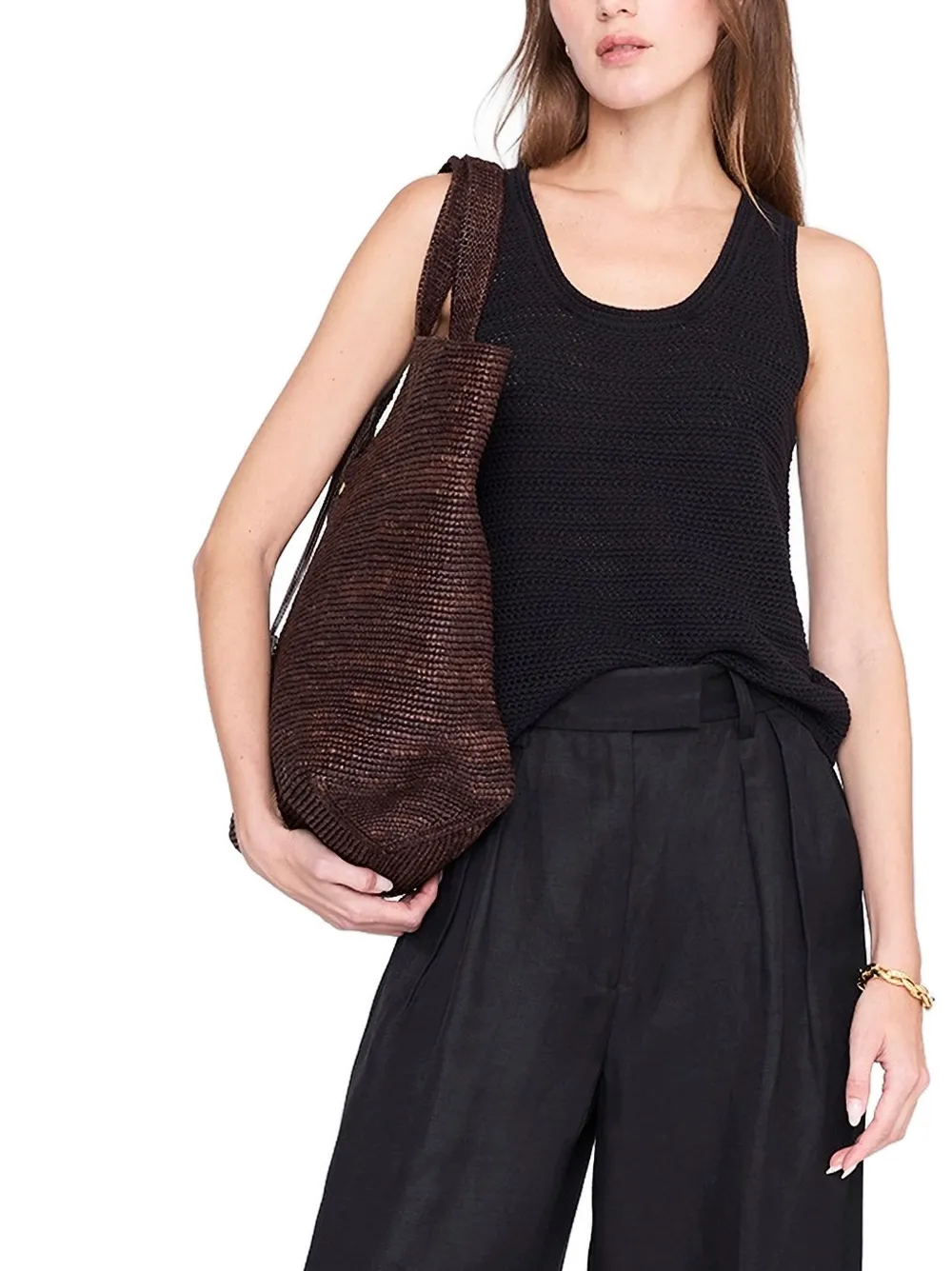ANINE BING Arie gehaakte tanktop Zwart