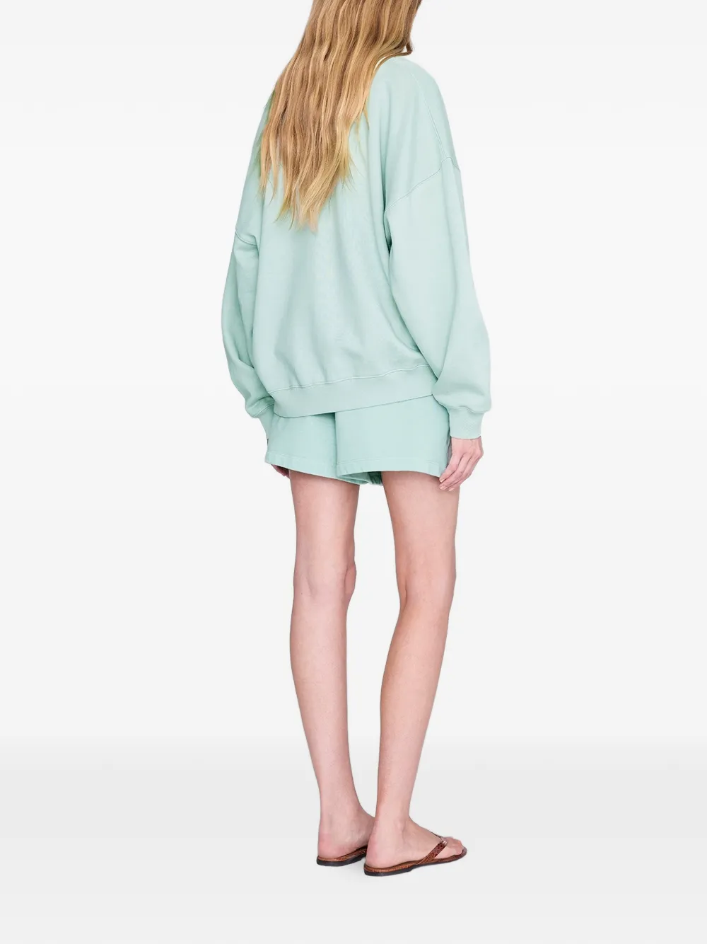 ANINE BING Miles sweater met geborduurd logo Groen