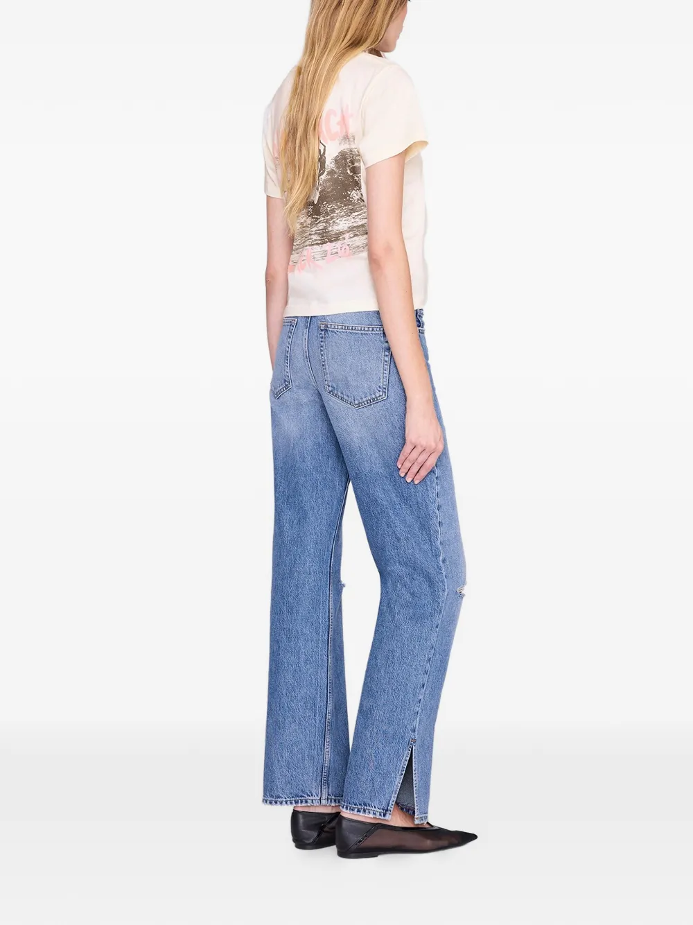 ANINE BING Shelley T-shirt met grafische print Beige