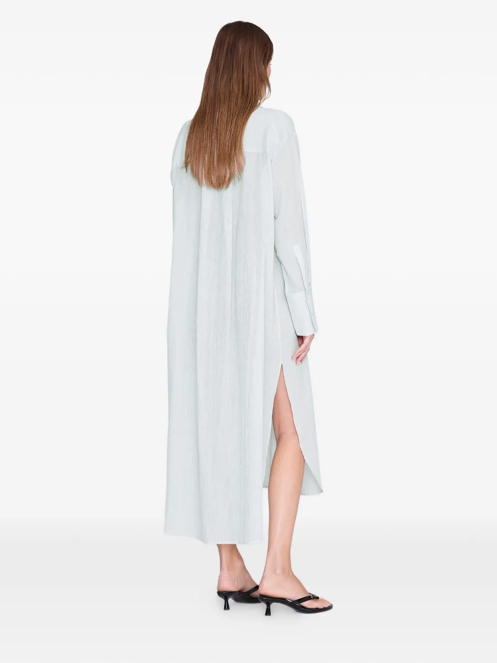 ANINE BING Noemi gestreepte blousejurk Groen