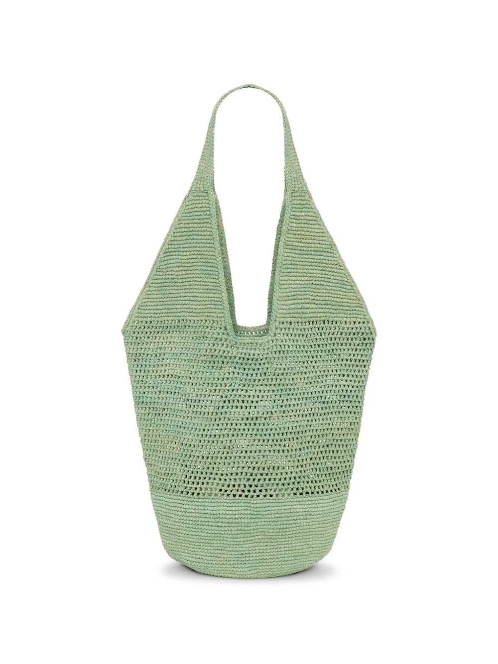 ANINE BING Leah raffia shopper met logo Groen