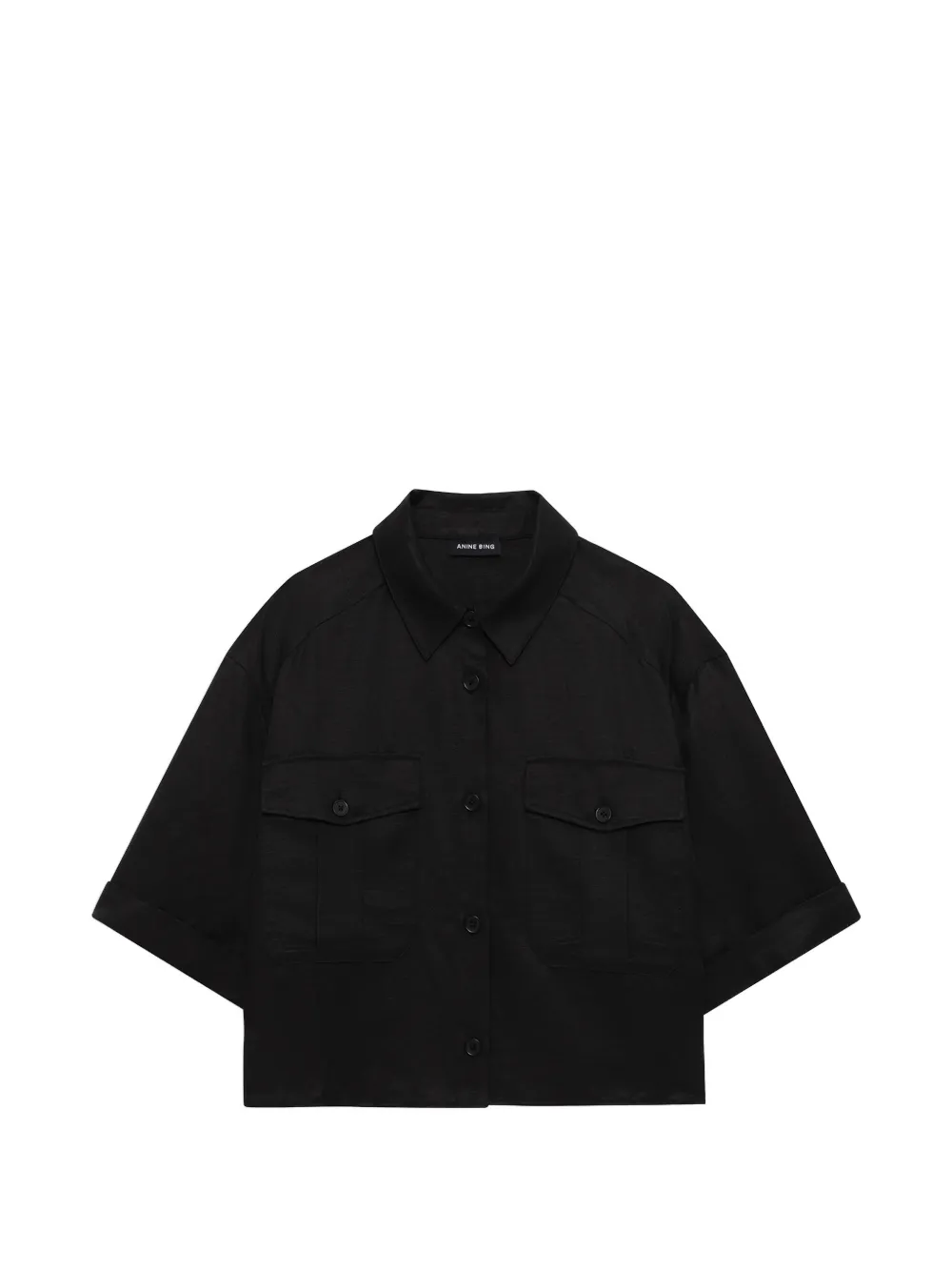 ANINE BING Edith short-sleeve shirt - Nero