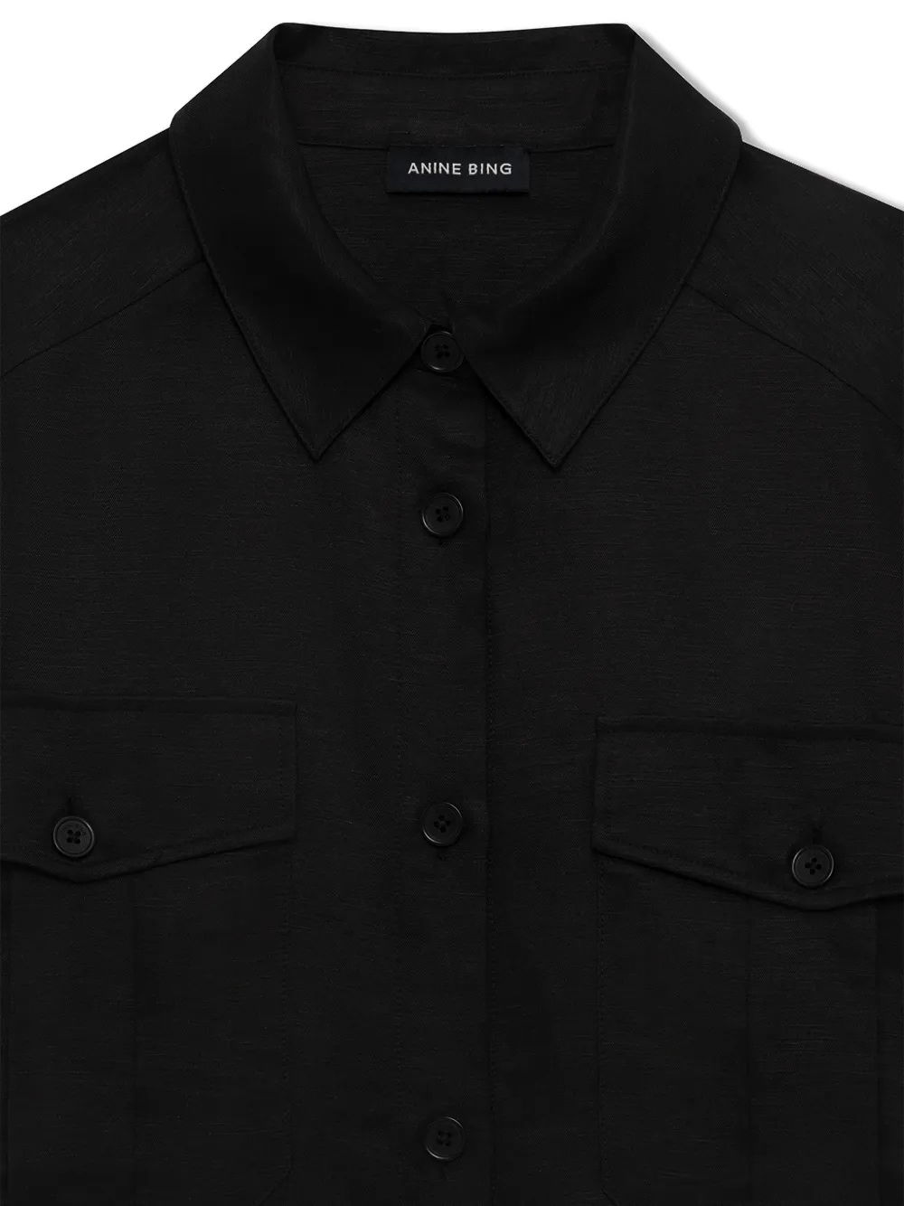 ANINE BING Edith blouse met korte mouwen Zwart