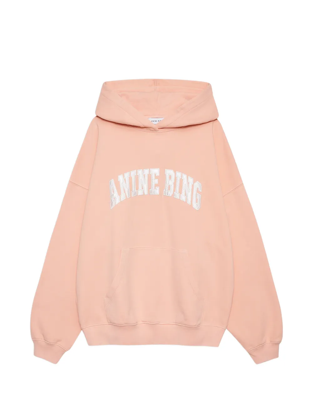 ANINE BING Harvey logo-patch hoodie - Rosa