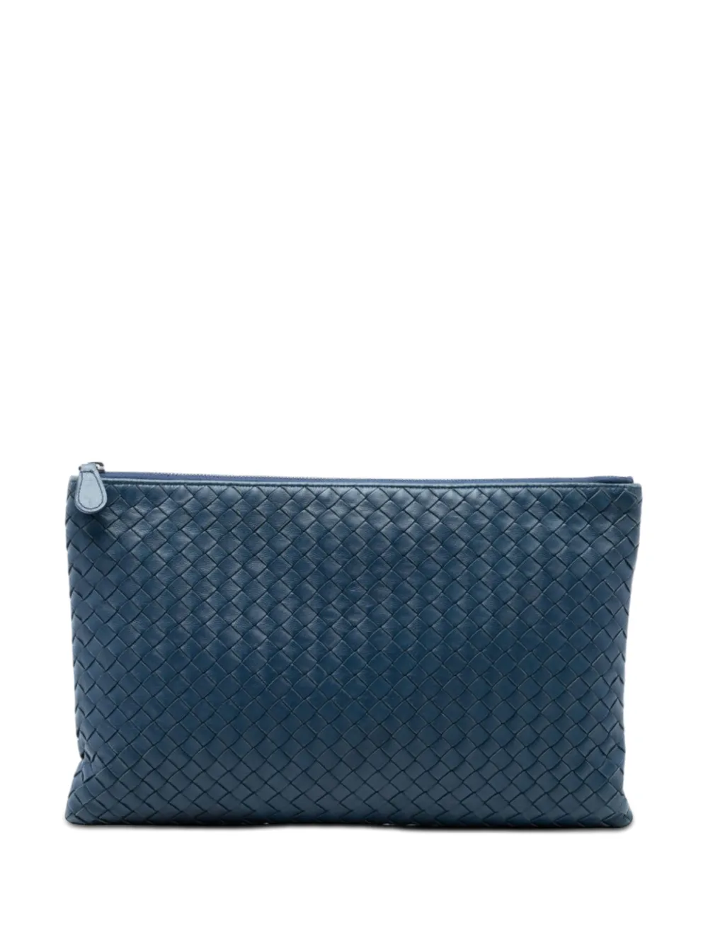 Bottega Veneta Pre-Owned 2012-2026 Large Nappa Intrecciato Flat Zip Biletto Pouch clutch bag - Blau