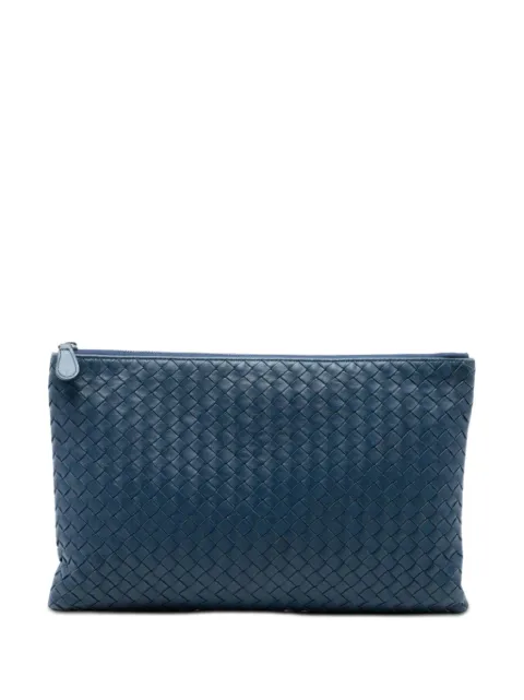 Bottega Veneta Pre-Owned 2012-2026 Large Nappa Intrecciato Flat Zip Biletto Pouch clutch bag