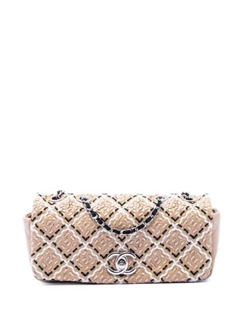 CHANEL Pre-Owned 2010-2011 CC Patent Woven Stitch Full Flap shoulder bag