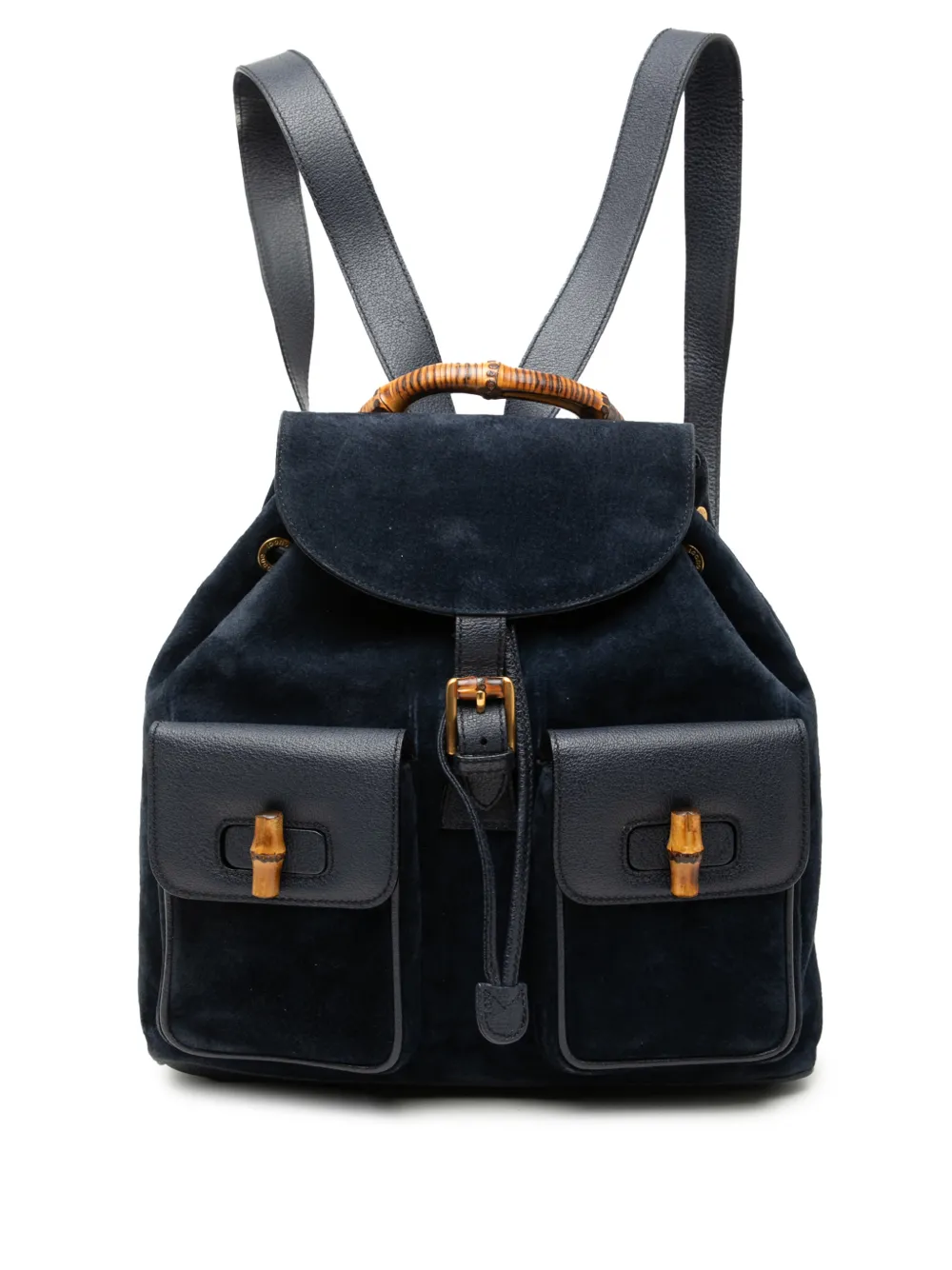 Gucci Pre-Owned 20th Century Suede Bamboo backpack - Blu
