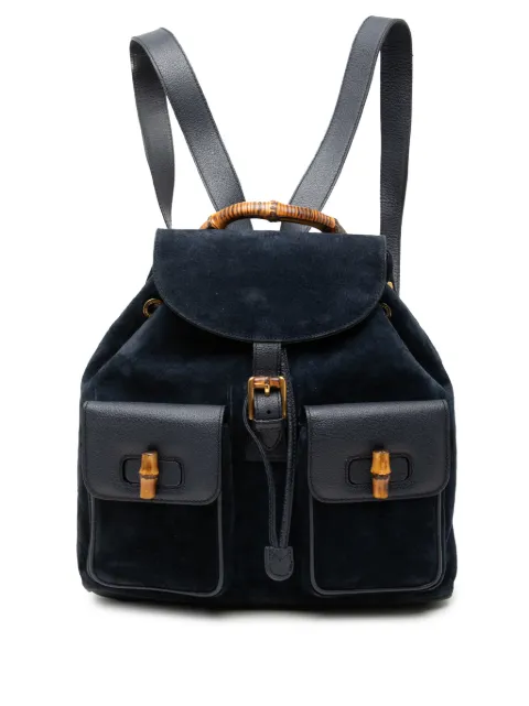 Gucci Pre-Owned 20th Century Suede Bamboo backpack
