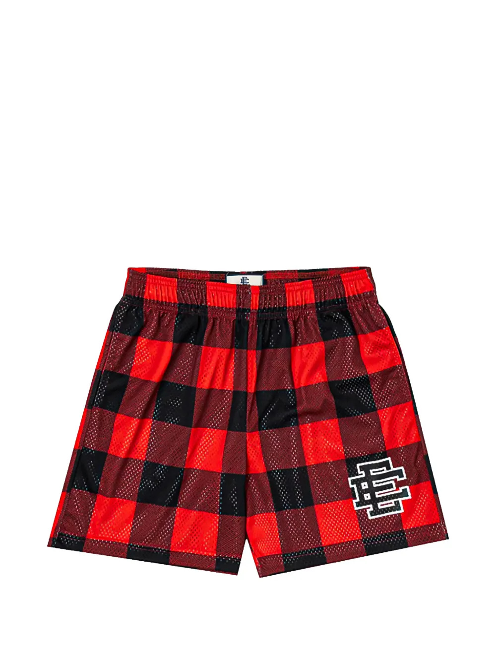 ERIC EMANUEL EE Buffalo logo-print plaid shorts - Rosso