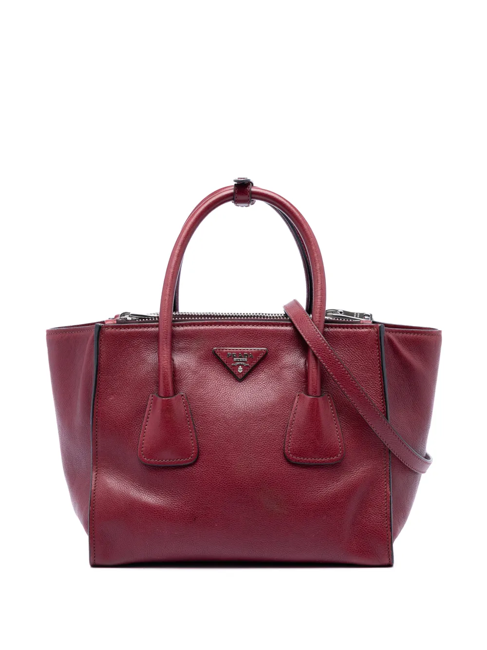 Prada Pre-Owned 2013-2026 Glace Calf Twin Pocket satchel - Rot