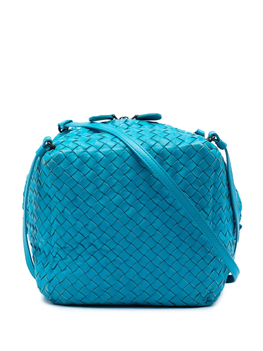 Bottega Veneta Pre-Owned 2012-2026 Nappa Intrecciato Cube crossbody bag - Blu