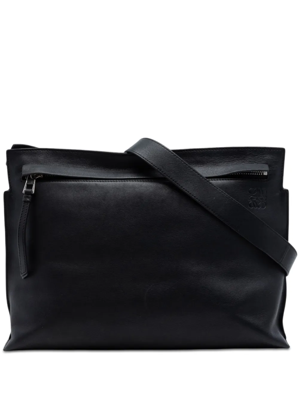 Loewe Pre-Owned 2018 Leather Anagram T Pouch crossbody bag - Nero