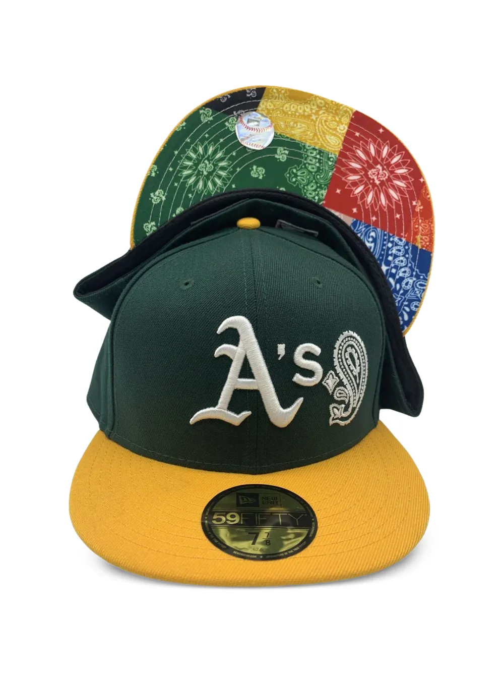 NEW ERA CAP 59FIFTY Oakland Athletics getailleerde pet met patchwork Groen