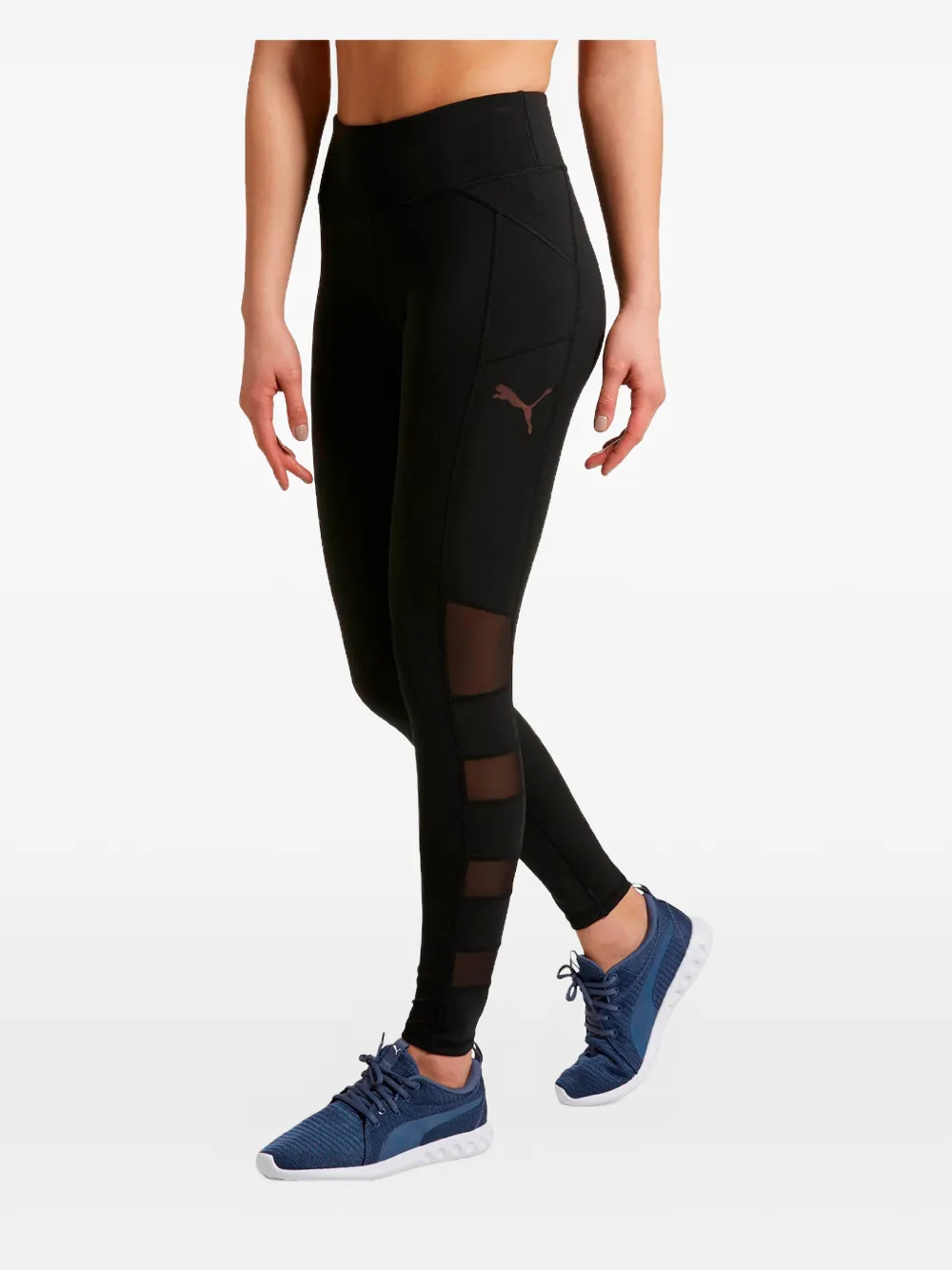 PUMA Sharp Shape legging met mesh vlak Zwart