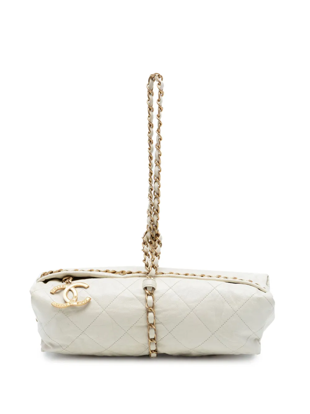 CHANEL Pre-Owned 2012 Quilted Calfskin Midnight Swim Baluchon Bag shoulder bag - Bianco