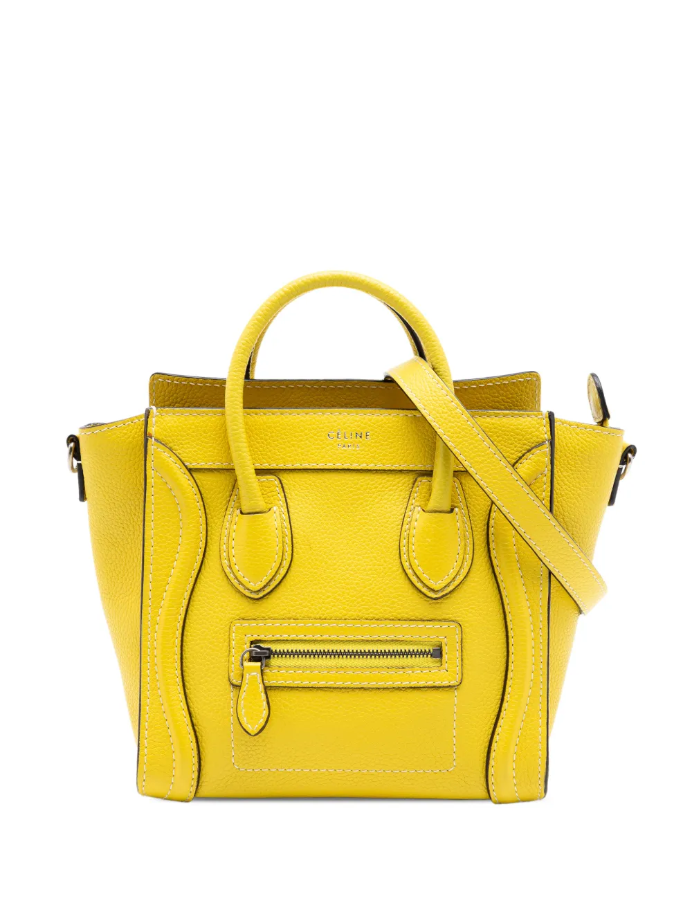 Celine Pre-Owned 2012 Nano Grained Calfskin Luggage Tote satchel - Giallo