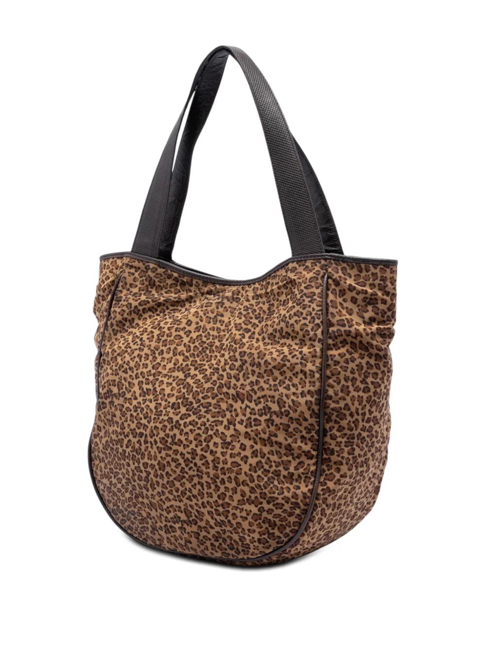 バッグ Bottega Veneta Leopard Nylon Tote 90s Bottega Veneta Pre-Owned 20th Century Nylon Leopard Print Tote Bag