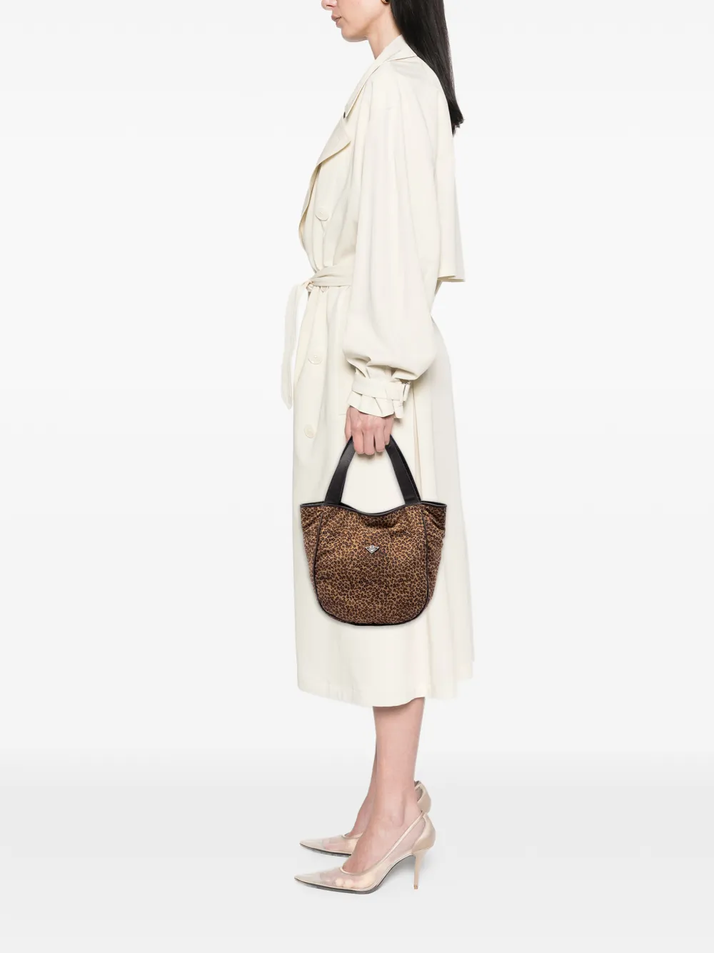 Bottega Veneta Pre-Owned 20th Century Nylon Leopard Print Tote Bag