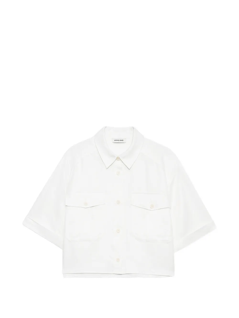 ANINE BING Edith cropped shirt - Weiß
