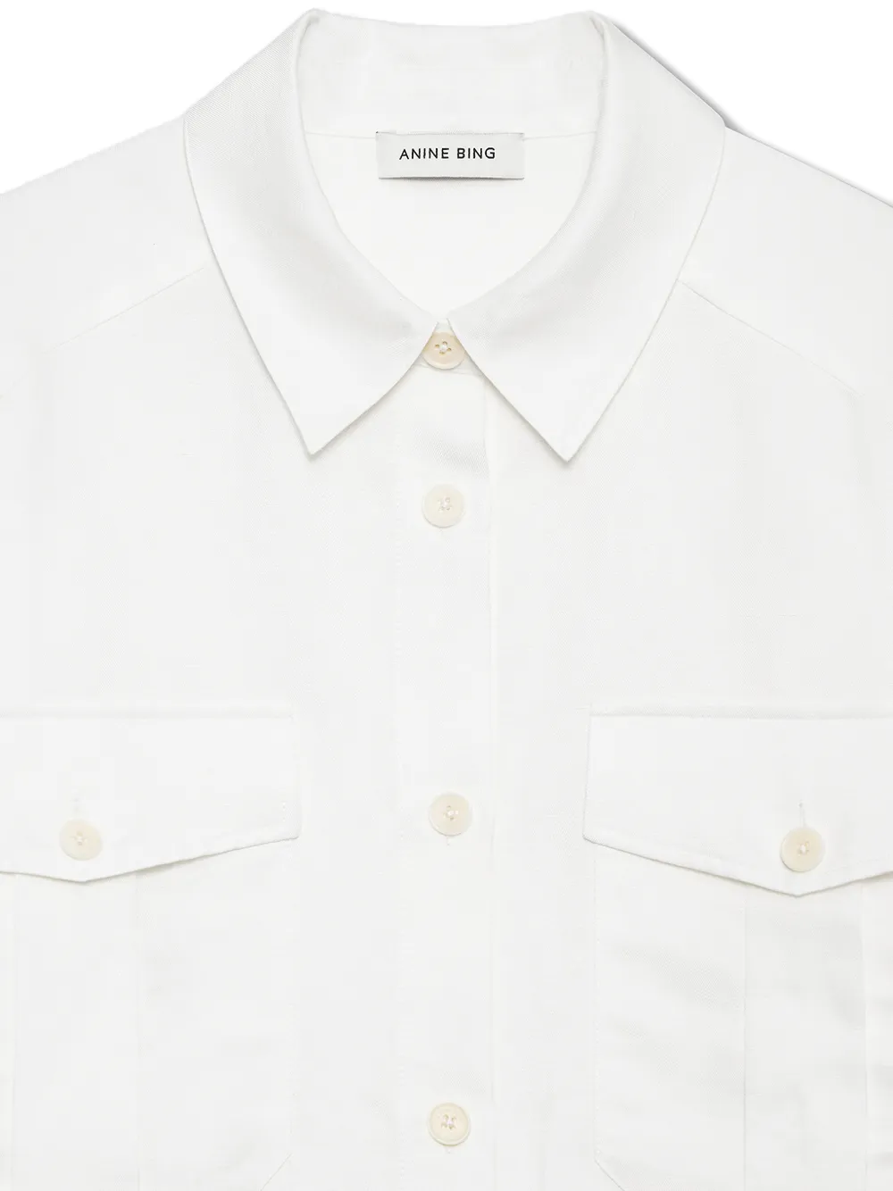 ANINE BING Edith cropped blouse Wit
