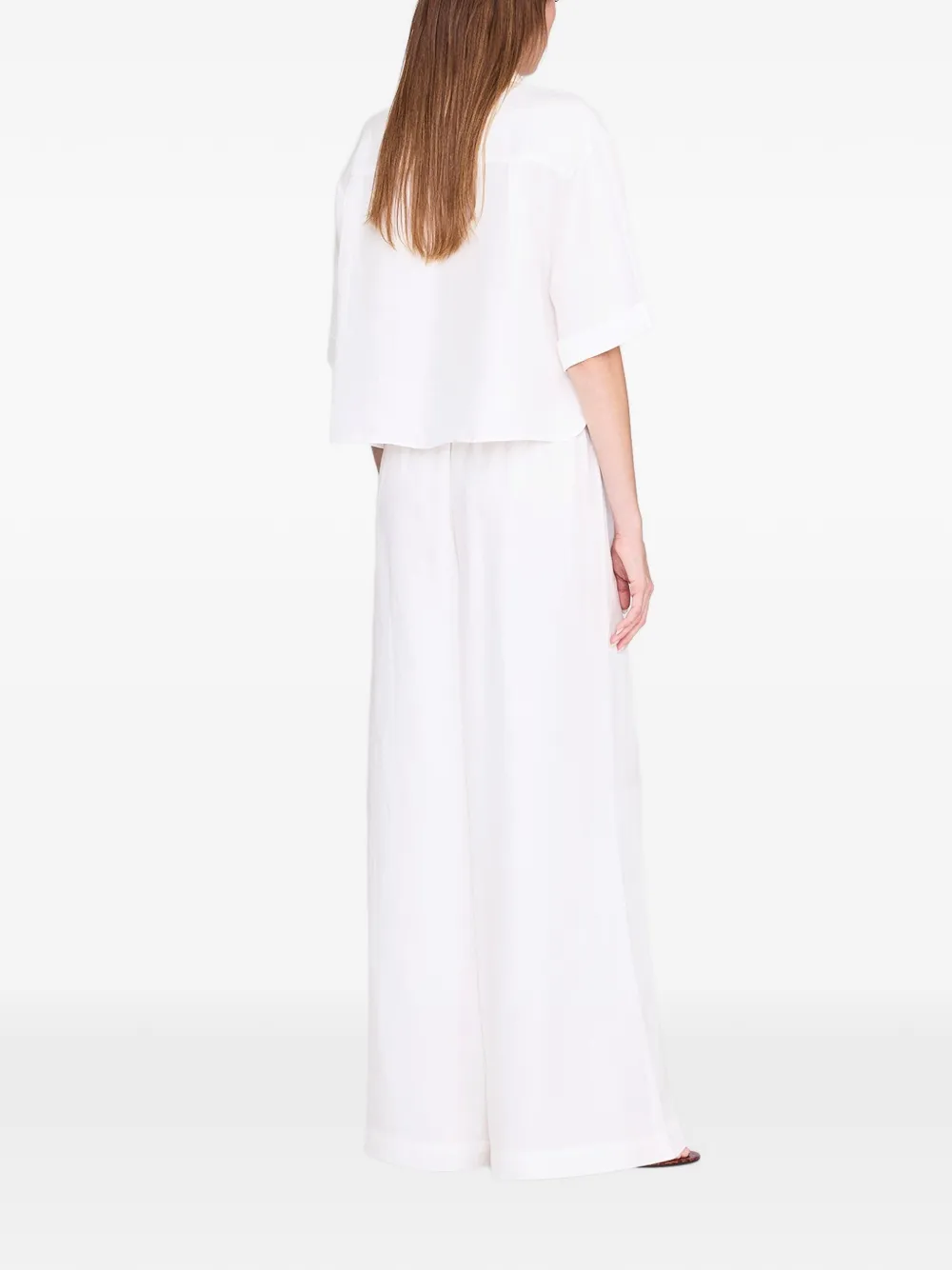 ANINE BING Edith cropped blouse Wit