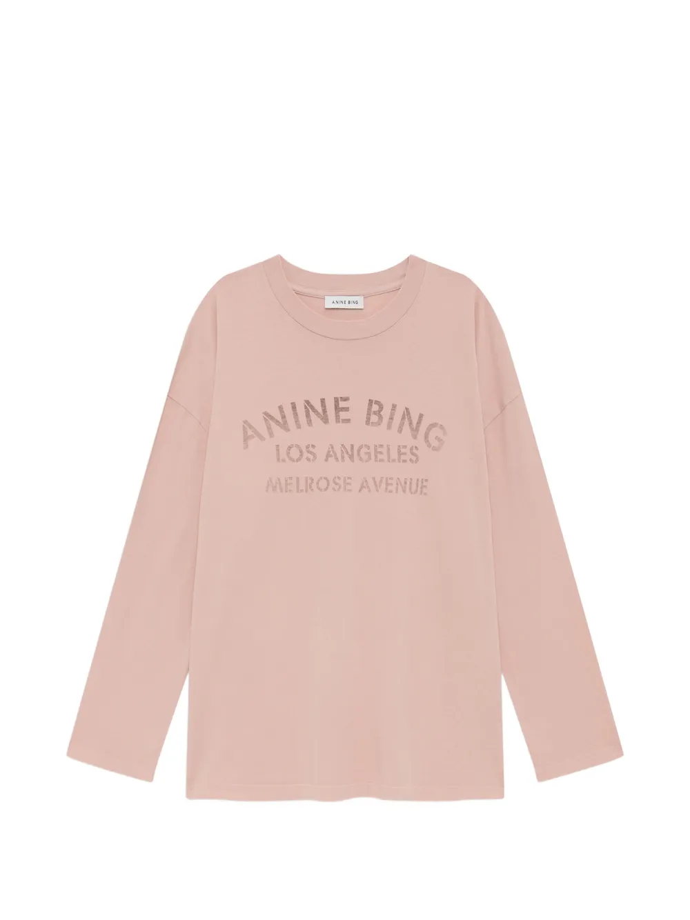 ANINE BING Ivan long-sleeve cotton T-shirt - Rosa