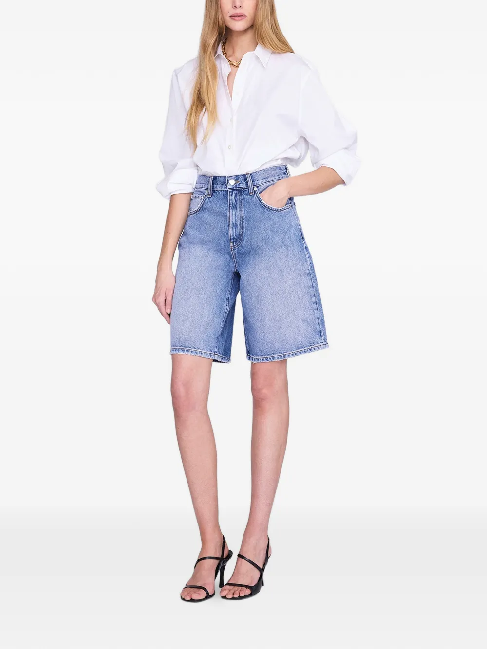 ANINE BING Jasper denim shorts Blauw